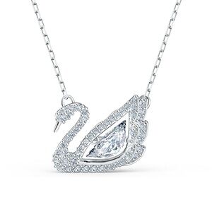 Swarovski Dancing Swan Necklace Jewelry Collection, Rhodium Finish